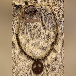 NWT beaded necklace with peace sign - kids or women